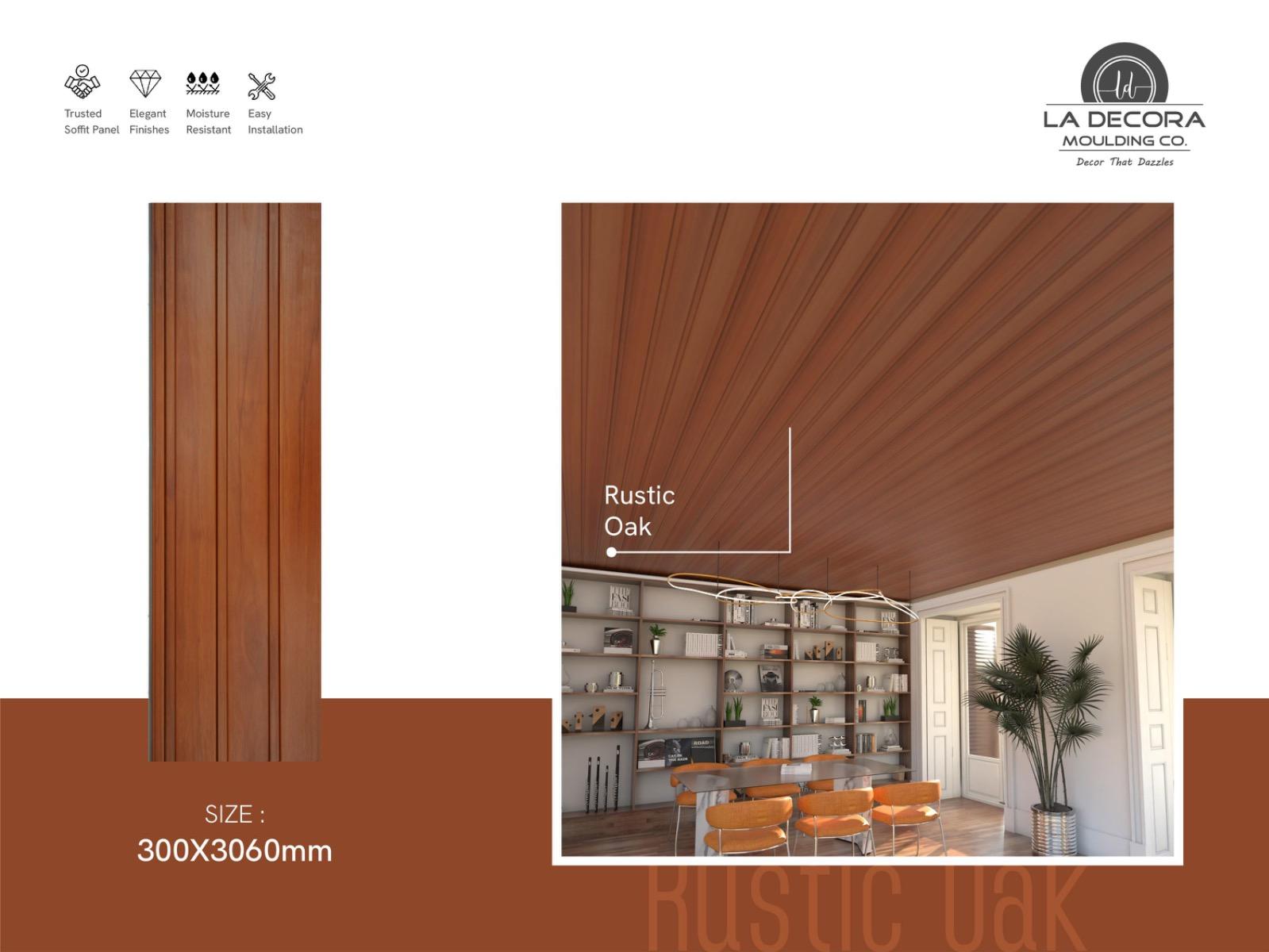 D0070 RUSTIC OAK SOFFIT PANEL - 307*34cm